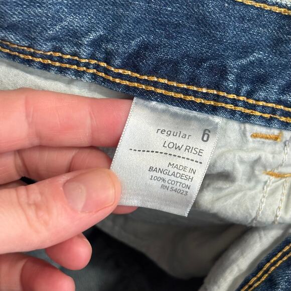 Old Navy Jeans Women 6 Baby Boot Diva Pocket Flap Y2K Knee Hole Whiskers Western - Picture 11 of 12